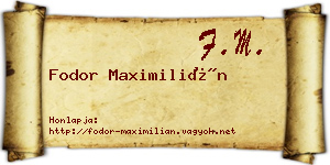 Fodor Maximilián névjegykártya