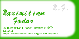 maximilian fodor business card